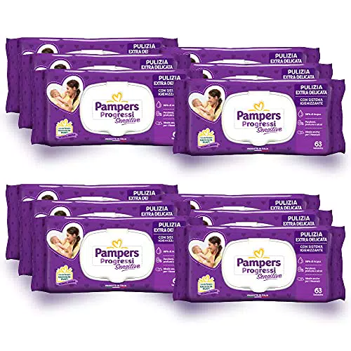 Pampers Sensitive Salviette per Bambini, Formula Delicata Senza Profumazione