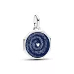 Pandora Medaglione a Forma di Cuore in Argento 9 con Smalto Blu
