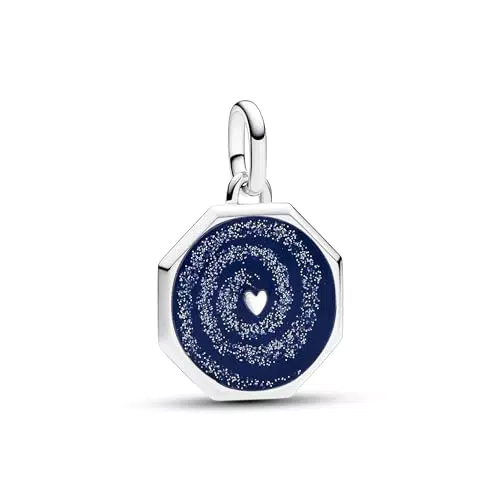 Pandora Medaglione a Forma di Cuore in Argento 9 con Smalto Blu