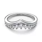 PANDORA Anello Wish con pavé fluttuante in argento Sterling con zirconia cubica trasparente