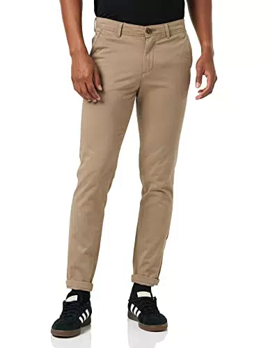 Jack and Jones Uomo Slim Stretch Chino Pantalonialoni Casuale Asfalto 32W R