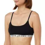 Pepe Jeans Logo Str Brlt, Reggiseno Donna, Nero
