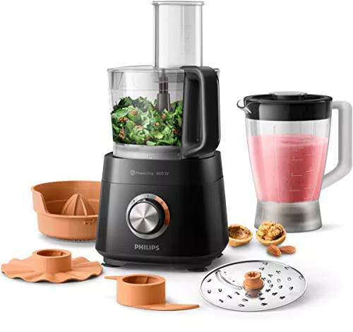 Philips Robot da Cucina Compatto con PowerChop e Lama in Acciaio Inossidabile