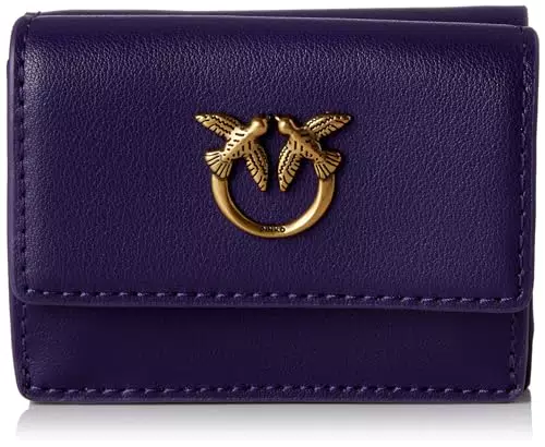 Pinko Portafoglio Micro in Vitello Morbido, Donna - Viola Uva