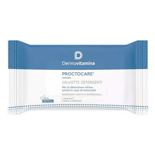 Dermovitamina Proctocare Salviette Detergenti per Igiene Intima con Azione Lenitiva