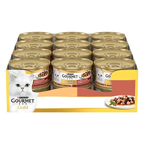 Gourmet Gold Dadini in Salsa Umido per Gatti con Tacchino e Anatra