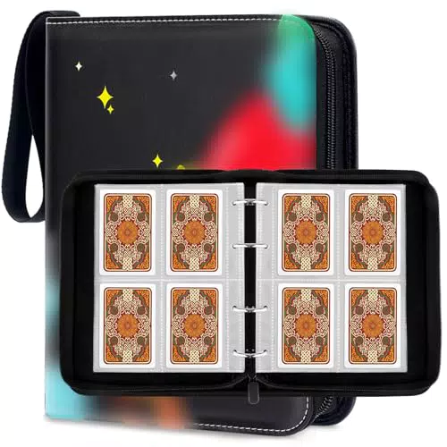 Raccoglitore per carte collezionabili con 4 tasche e 50 maniche rimovibili