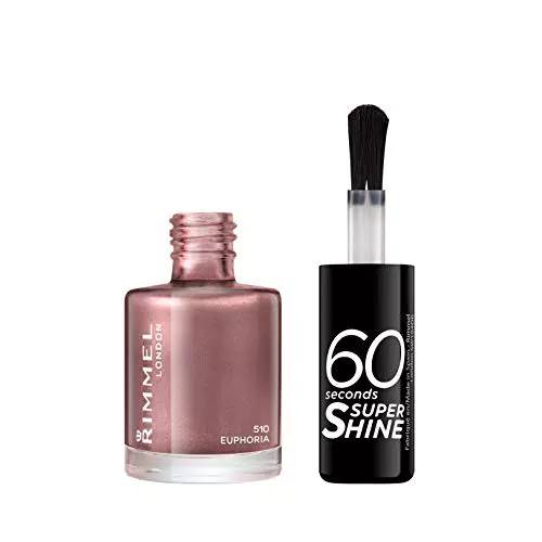 Rimmel London Smalto Unghie 60 Seconds Super Shine - Asciugatura Rapida e Lunga Durata - 510 Euphoria - 8 ml
