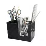 Porta Parrucchiere Professionale a Forbice con Scatola Portaoggetti e Custodia per Animali Domestici - Organizzatore Stand per Barbiere Scissor (Nero)