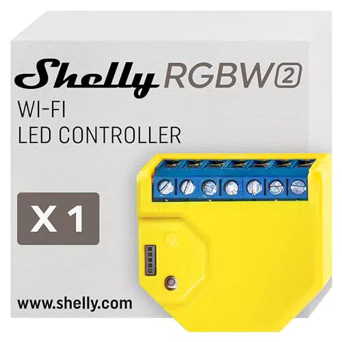 Shelly RGBW2: Telecomando Intelligente per Strisce LED RGBW, Compatibile con Alexa e Google Home