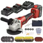 Smerigliatrice Angolare a Batteria da 21V con 2 Batterie da 4.0Ah - Motore Brushless 9000 giri/min