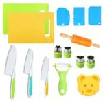 Set di Coltelli da Cucina per Bambini SMGBWAY: Coltello da Frutta e Coltello per Tagliare Verdure con Accessori essenziali