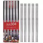 Set 10 paia bacchette in acciaio inox antiscivolo per cucina