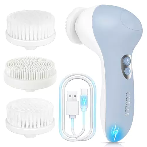 Spazzola Rotante Viso Esfoliante Elettrica Ricaricabile 3 in 1 - Impermeabile, 3 Velocità - Regalo per la Cura della Pelle