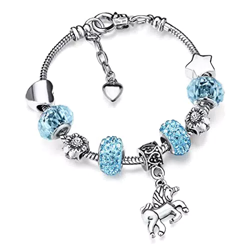 Bracciale Unicorno per Bambini con Cristalli Scintillanti - Regalo Compleanno per Ragazze