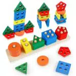 Teklemon Giochi Montessori Legno per Bambini: Giocattoli Educativi Montessori 1-3 Anni
