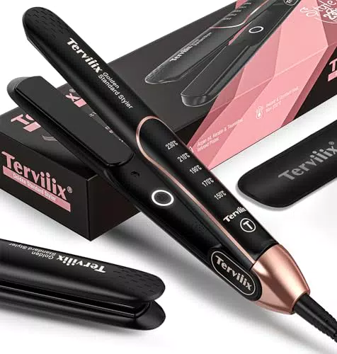 Terviiix Piastra Professionale per Capelli con Tecnologia Ceramic, Piastra Larga per Capelli Spessi e Ricci, Design Curvo ARC, Arricciacapelli, Spegnimento Automatico