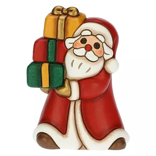 Thun - Babbo Natale in Ceramica Decorata a Mano, Linea Desideri di Natale
