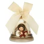 THUN - Campanella Bianca Limited Edition 2021 con Angelo - Ceramica e Nastro d'Organza - Linea Natale