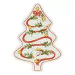 THUN - Piatto Sweet Christmas a Forma di Albero in Porcellana - Linea Natale