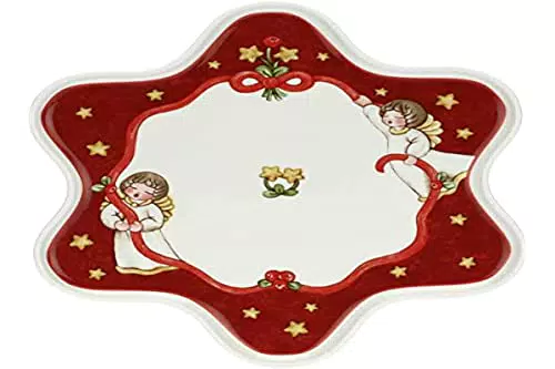 THUN - Piatto Sweet Christmas a Forma di Stella in Porcellana - Linea Natale