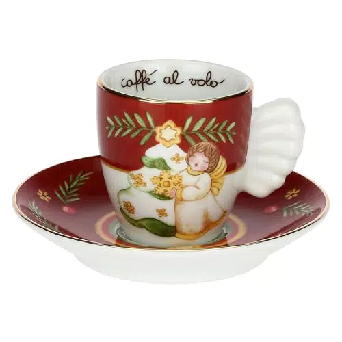 THUN - Tazzina Caffè Espresso Special Edition in Porcellana, Linea Desideri di Natale