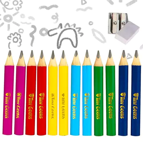 TinyGeeks Matite Jumbo HB per Bambini con Temperino