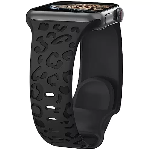 Bracciale Apple Watch Compatibile in Silicone Morbido con Motivo Leopardato - Serie 8/7/6/5/4/3/2/1/SE