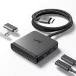 Hub dati USB C 5 Gbps con 4 porte e cavo nylon da 60 cm