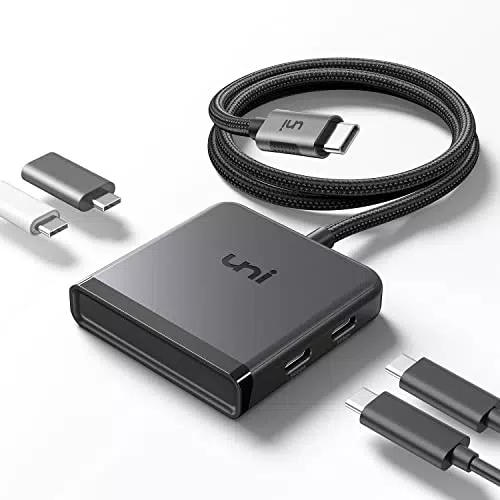 Hub dati USB C 5 Gbps con 4 porte e cavo nylon da 60 cm