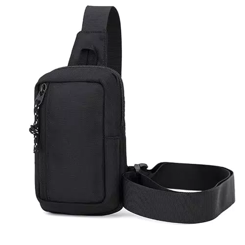 Zaino Monospalla Uomo - Borsello Tracolla Sling Bag - Messenger Bag a Spalla - Borsetta Telefono con Cerniera