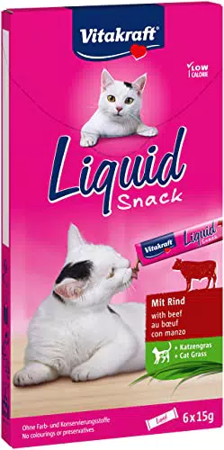 Vitakraft Spuntino Liquido con Manzo e Erba di Gatto