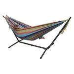 Amaca Brasiliana Vivere Tropicale con Supporto - Cotone Resistente - Portata 200 kg