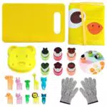 Set Cucina Bambini con Accessori per Cottura di Frutta e Verdura - Stampo Sandwich - Regalo Utensili da Cucina