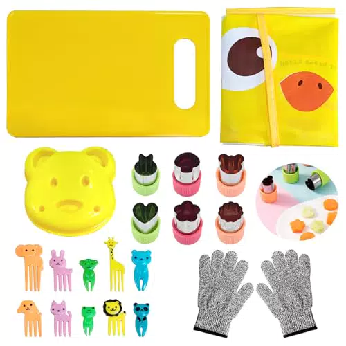 Set Cucina Bambini con Accessori per Cottura di Frutta e Verdura - Stampo Sandwich - Regalo Utensili da Cucina
