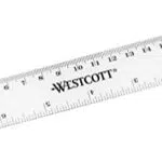 Righello in plastica Westcott, 20 cm / 8 pollici, trasparente