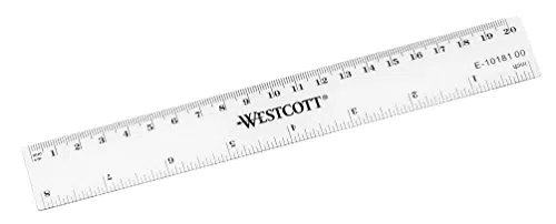 Righello in plastica Westcott, 20 cm / 8 pollici, trasparente
