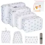 Yordawn 10 Pezzi Set Organizer Valigia Salvaspazio Impermeabili Cubi di Imballaggio leggero Kit Viaggio Accessori Utili Organizer Borse Abiti da Viaggio per Vestiti Scarpe Cosmetici Intimo