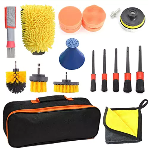 Kit Pulizia Auto per Detailing - Spazzole per Interni ed Esterni