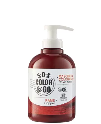 Maschera Colorante Non Permanente Alama SOS Color&GO per Capelli - Rame Nutriente 300 ml