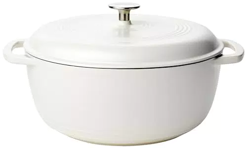Amazon Basics - Casseruola in ghisa smaltata, forno olandese, 7.3QT