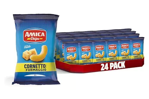 AMICA Chips - Patatine al Gusto Formaggio, Snack di Mais Cotto al Forno