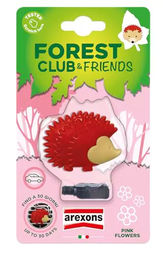 Arexons Forest Club & Friends Profumatore Auto Pink Flower - Durata 30 Giorni - Made in Italy