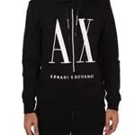 Armani Exchange Hoodie con Maxi Logo Frontale Stampato - Uomo