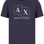 Armani Exchange T-Shirt Slim Fit in Cotone Mercerizzato con Logo AX Box
