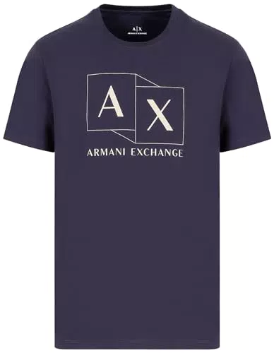 Armani Exchange T-Shirt Slim Fit in Cotone Mercerizzato con Logo AX Box