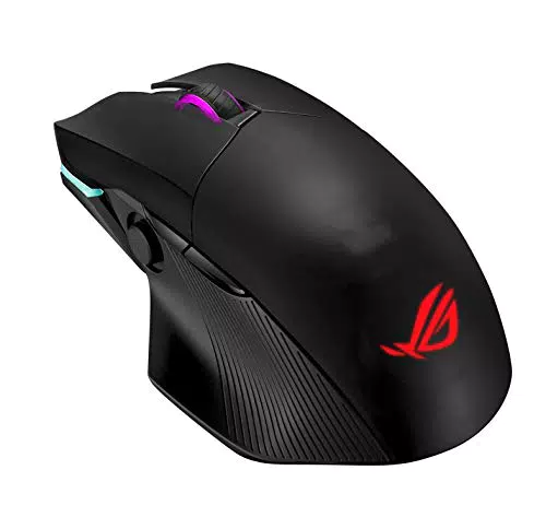 Asus ROG Chakram Mouse Gaming Ottico RGB Ergonomico con Carica Wireless e Joystick Laterale - 16000 dpi, Design Switch-Socket, Illuminazione Aura Sync