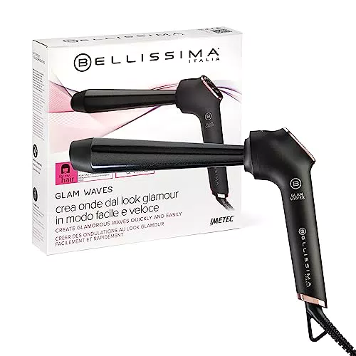 Imetec Glam Waves Ferro Arricciacapelli Conico: Display, 5 Temperature, Rivestimento Ceramica e Cheratina