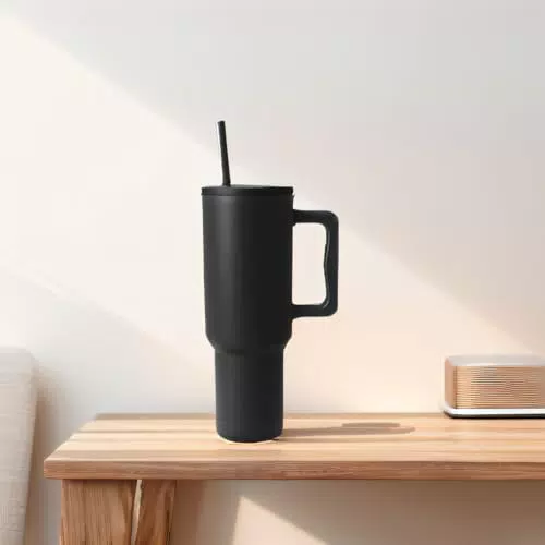 Besot Tazza da Viaggio in Acciaio Inox 304 Senza BPA con Manico e Paglia