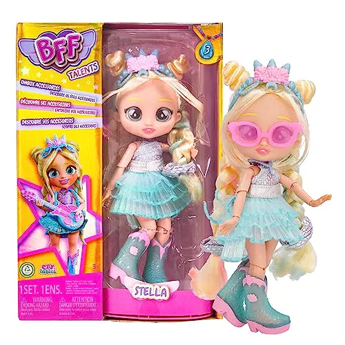BFF by Cry Babies Stella - Bambola Fashion Collezionabile con Accessori - Giocattolo per Bambini +5 Anni